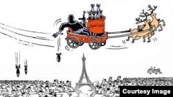 Карикатура об ISIS и ЕС в одной из сирийских газет