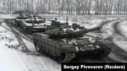 Российские танки на учениях в Краснодарском крае