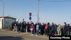 Пограничный пост "Маштаково" на границе России и Казахстана. В Казахстан россияне выезжают, прячась от мобилизации. 22 сентября 2022 г.