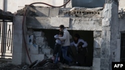 Уничтоженный авианалетом госпиталь в Азазе, Сирия