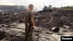 Представитель сепаратистов на месте крушения малайзийского "Боинга", лето 2014 года