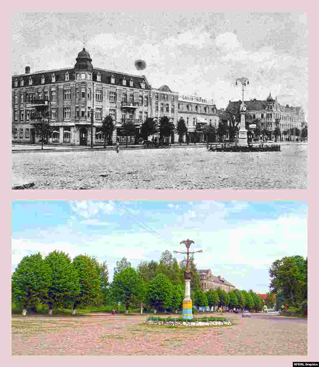 Поселок Ясное (ранее – Каукемен, после 1938 года – Кукернезе) В 1939 году в Кукернезе жили 4,5 тысячи человек. Это был настоящий город, с правом проведения ярмарок. На этой площади они и проводились. Каждые выходные здесь же собирался городской рынок. В январе 1945 года советские войска взяли город почти без боя, в силу чего разрушен он был незначительно. Планировка города различима и сейчас: мощеные булыжникам улицы прекрасно сохранились. Только домов стало значительно меньше – как и жителей: в 2010 году в поселке Ясное жили 1464 человека.  