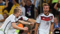 Марио Гетце забивает решающий гол. Бразилия. Чемпионат мира. 13 июля 2014