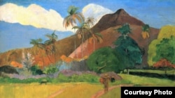 Одна из работа Гогена "Горы на Таити"