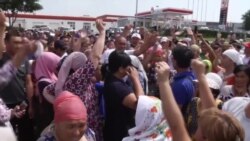 На юге Казахстана протестуют эвакуированные после взрывов в Арыси На юге Казахстана протестуют эвакуированные после взрывов в Арыси