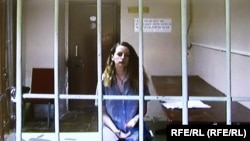 Яна Пинчук в суде на апелляции по решению о высылке из России в Беларусь. Санкт-Петербург, 21 июля 2022 года