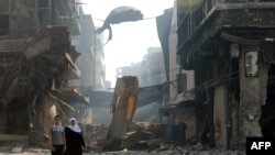 Разбомбленный город Хомс в мае 2014 года