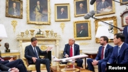 Президент США Дональд Трамп и генсек НАТО Марк Рютте на встрече в Белом доме