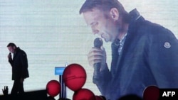 Алексей Навальный на митинге во время предвыборной кампании мэра Москвы, 25 августа 2013