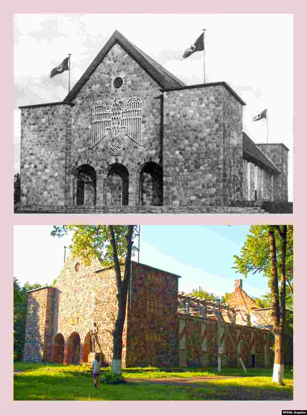 Неман (ранее – Рагнит) Кирха менонитов в Рагните была построена в 1853 году. Общая площадь здания 1128,4 кв. м. С 1933 по 1945 гг. в кирхе располагался Parteiburg - «Дворец НСДАП». Есть легенда, что в его подвалах пытали антифашиста Эрнста Тельмана, который некоторое время сидел в Восточно-Прусской тюрьме (с 1825 по 1945 годы Восточно-Прусской тюрьмой служил Рагнитский орденский замок, находящийся неподалеку). После войны в этом здании располагался спорткомплекс Неманского целлюлозно-бумажного завода. 1 октября 2006 г. в здании произошел пожар. В 2007 году постройка получила статус объекта культурного наследия местного значения.  